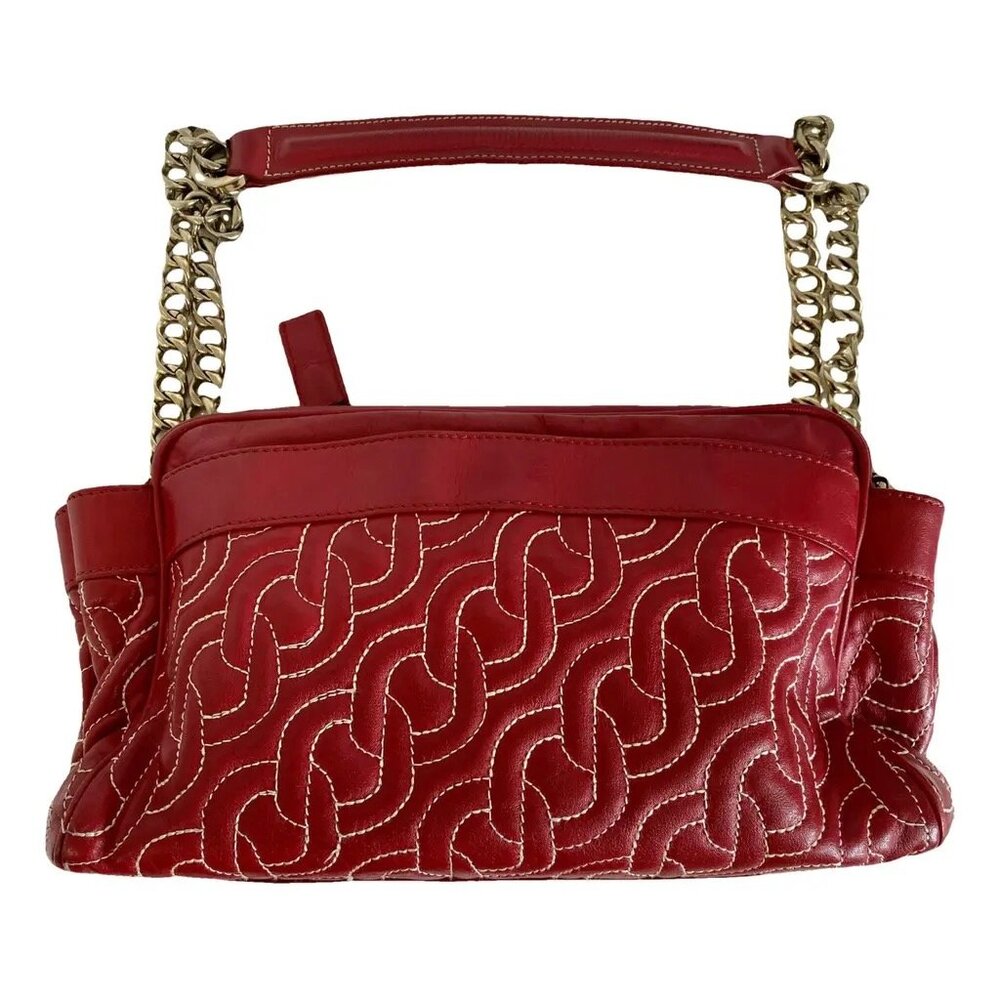 Vintage Anne Klein Quilted Red  Shoulder Bag Handbag Purse